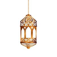 Isolated hanging gold lantern vector design