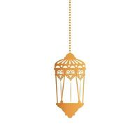 Isolated hanging gold lantern vector design