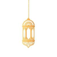 Isolated hanging gold lantern vector design