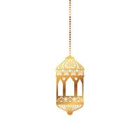 Isolated hanging gold lantern vector design