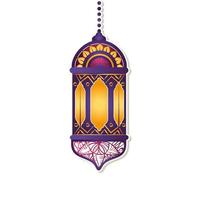 Isolated hanging purple lantern vector design