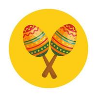 Isolated mexican maracas vector design