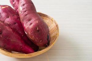 Japanese sweet potatoes on basket photo