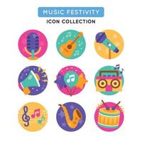 iconos de instrumentos musicales para fiestas y festivales. vector