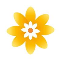 cute flower yellow color isolated icon vector