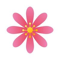 lindo, flor, rosa, color, aislado, icono vector