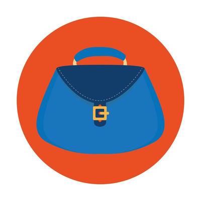 women bag purse in frame circular isolated icon