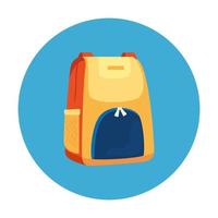 backpack in frame circular isolated icon vector