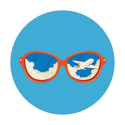 sunglasses in frame circular isolated icon