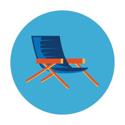 summer chair in frame circular isolated icon