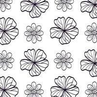 background of flowers line style vector