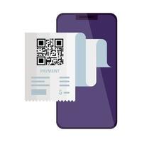 qr code paper and smartphone vector design