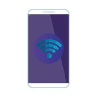 Icono wifi aislado dentro del diseño del vector del smartphone