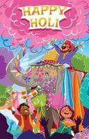 Happy Holi Concept with Elephant and People