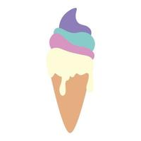 lindo y delicioso helado en cono vector