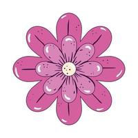 lindo, flor, naturaleza, aislado, icono vector