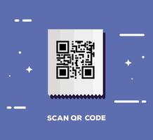 escanear el código qr en papel de cupón vector