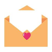 cute envelope with heart isolated icon vector