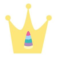 cute crown with horn of unicorn vector