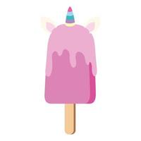 cute and delicious unicorn ice cream isolated icon vector