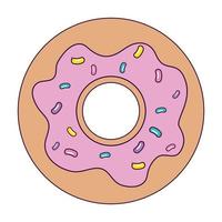 delicious sweet donut bakery icon vector