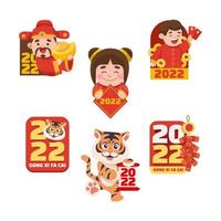 Set of Chinese New Year 2022 Sticker vector