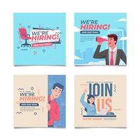 Set of Hiring Social Media Template vector