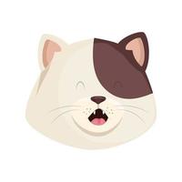 face of cute little cat animal icon vector