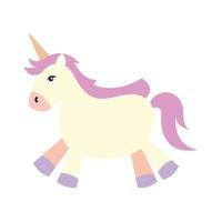 lindo, unicornio, fantasía, aislado, icono vector