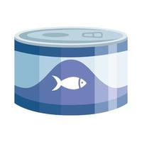 comida para pescado en lata icono aislado vector