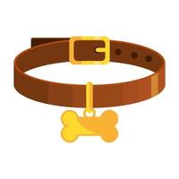 collar for dog with bone isolated icon vector