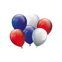 balloons helium white with red and blue vector