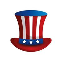 top hat traditional of usa isolated icon vector