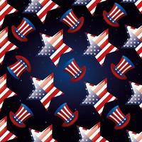 backdrop of top hats and stars for happy presidents day vector