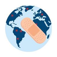 world planet earth with cure band isolated icon vector