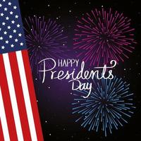 happy presidents day with flag usa vector