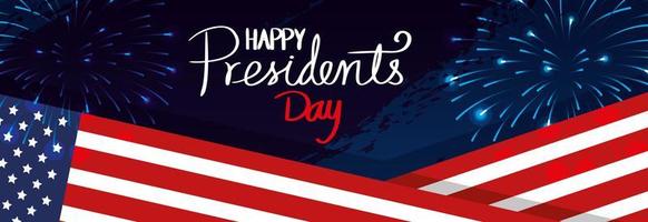 happy presidents day with flag usa vector