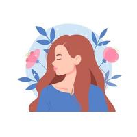 Woman with flowers vector