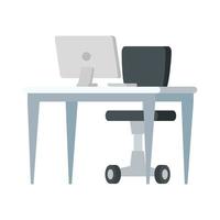 scene of workplace with desk and chair vector