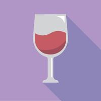 Ilustración de vector de diseño plano vino en un vaso editable gratis para material de contenido de redes sociales o icono