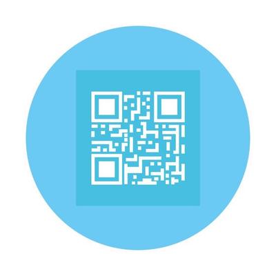 classic qr code in frame circular