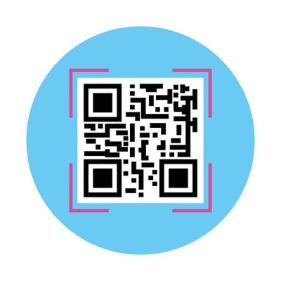 classic qr code in frame circular