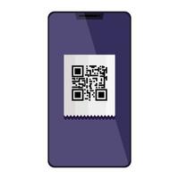 smartphone device with scan code qr vector