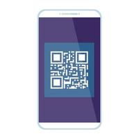 dispositivo de teléfono inteligente con código de escaneo qr vector