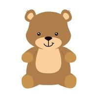 cute teddy bear isolated icon vector