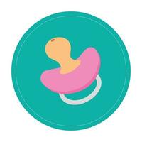 cute pacifier baby in frame circular vector