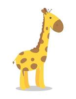 cute giraffe animal in white background vector