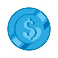 coin dollar money isolated icon vector