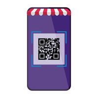 qr code inside smarpthone vector design