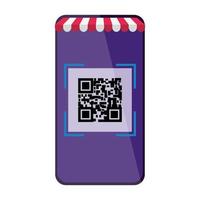 código qr dentro del diseño vectorial smarpthone vector